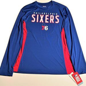 Philadelphia 76ers NBA Basketball Men's Long Sleeve Moisture Wicking Blue Shirt